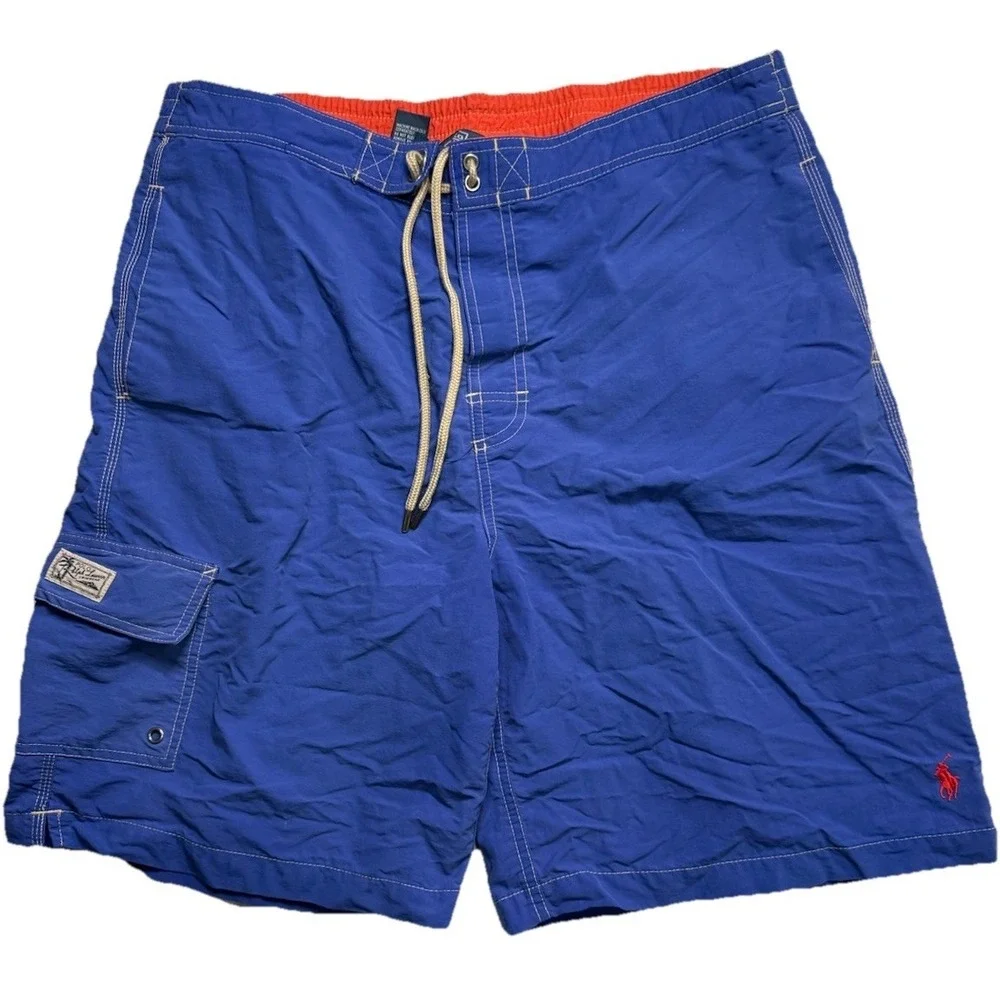 Polo Ralph Lauren Men's‎ Large Kailua Classic Fit Blue Swim Trunks Board Shorts